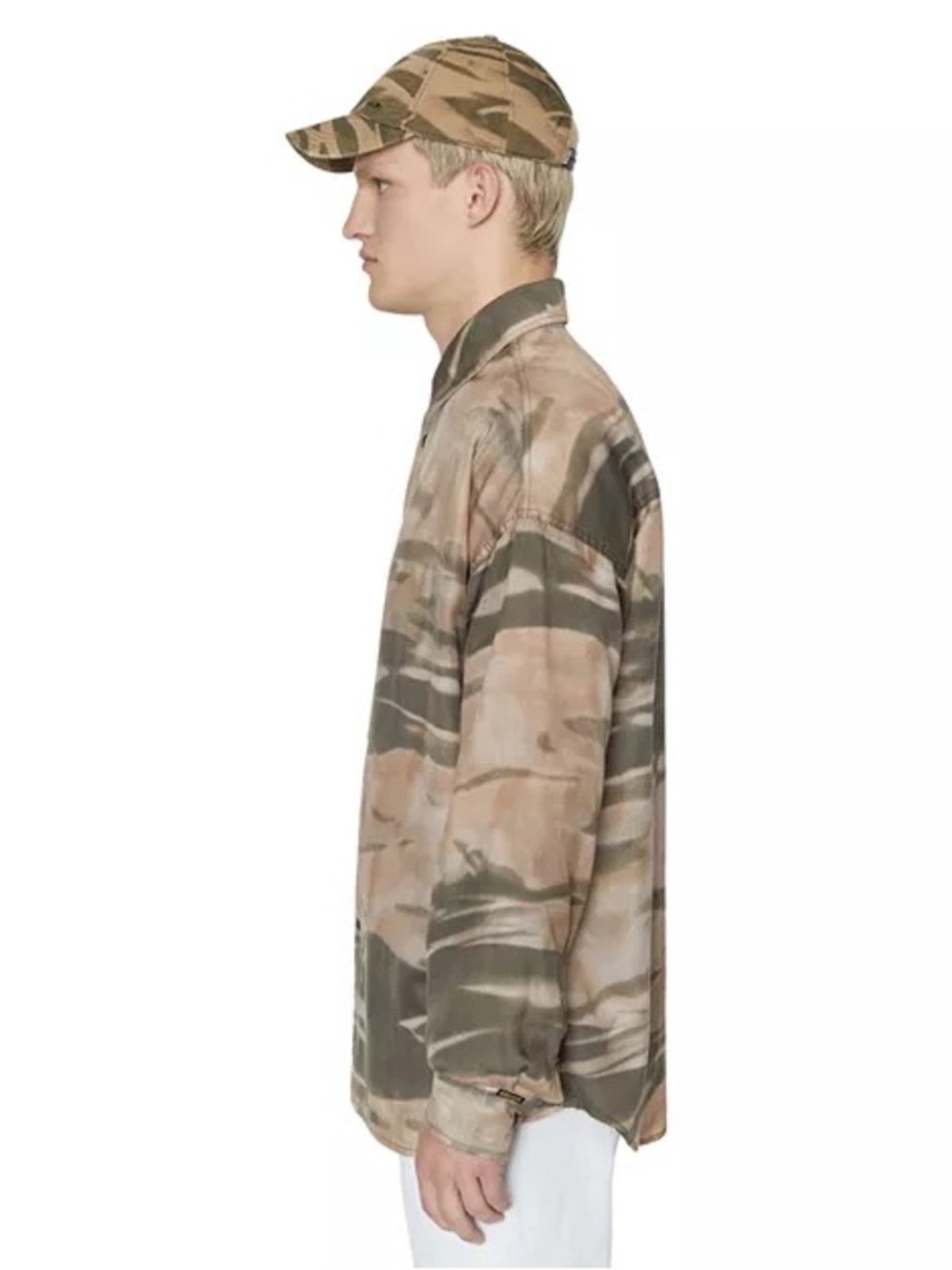 Diesel S-Fluid-CMF Oversized Lyocell Shirt XL Abstract Camo Print NWT - Picture 13 of 13